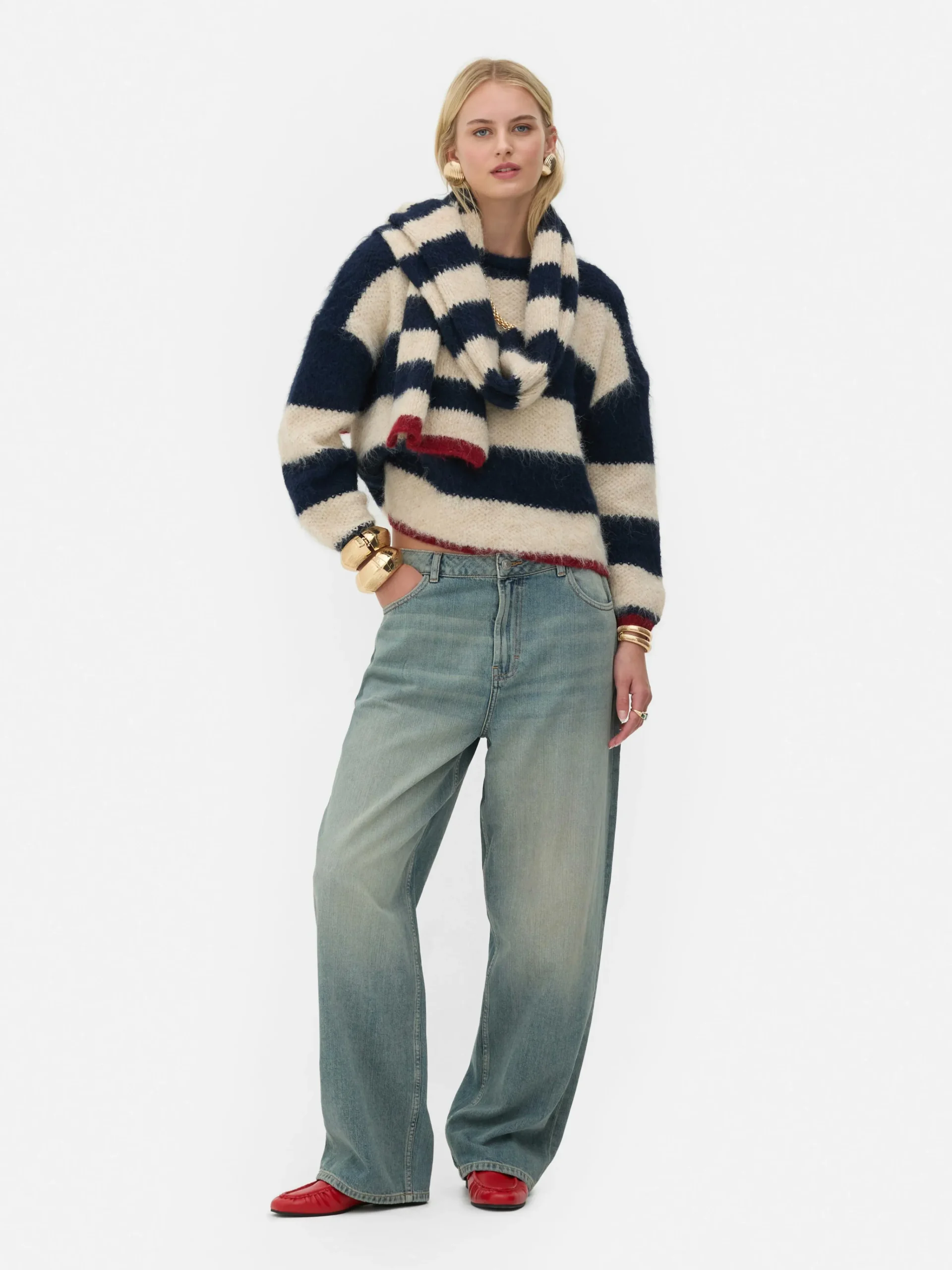 Best Zerrissene „Rita Ora“ Dad-Jeans Damen Jeans