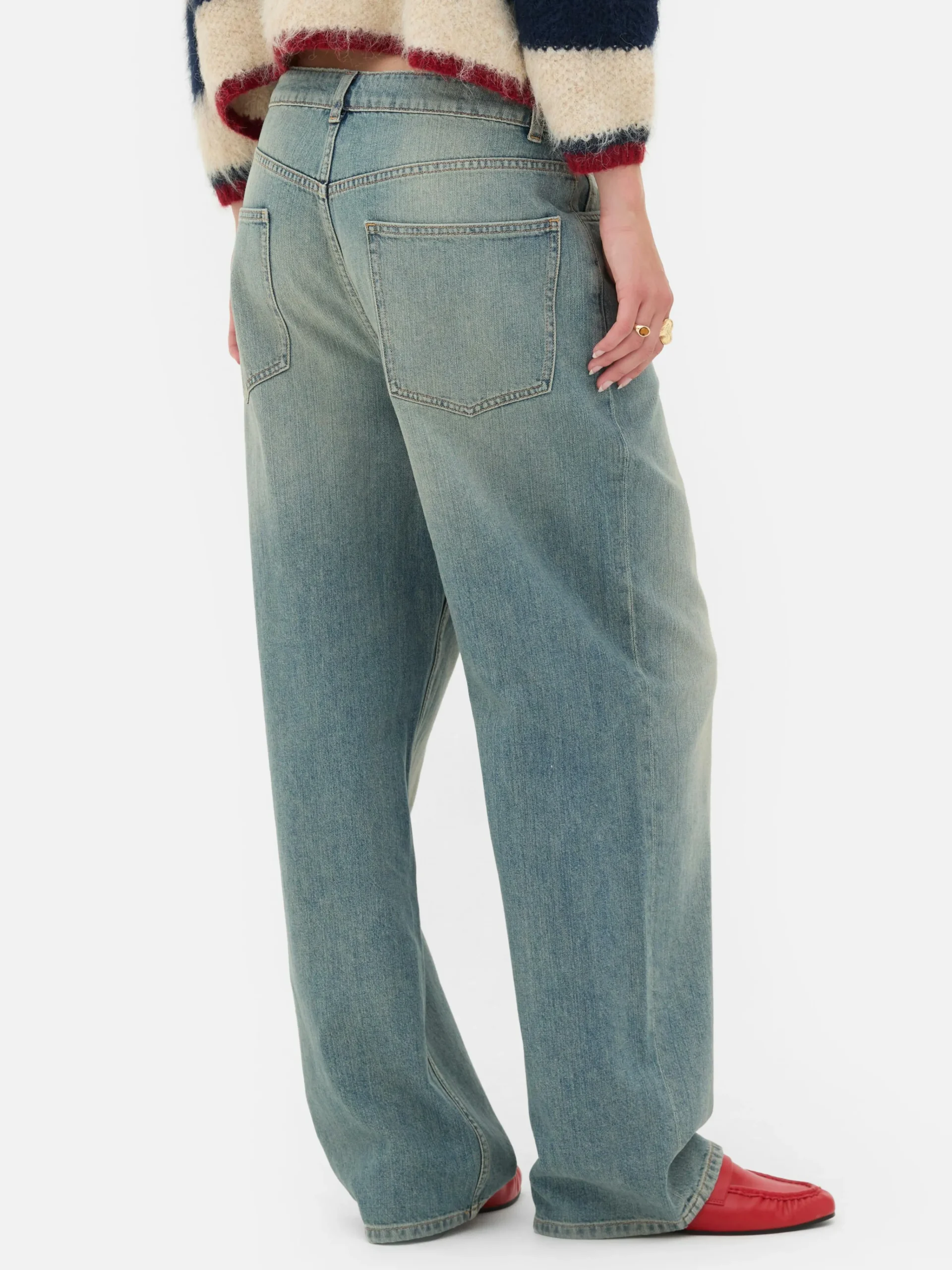 Best Zerrissene „Rita Ora“ Dad-Jeans Damen Jeans