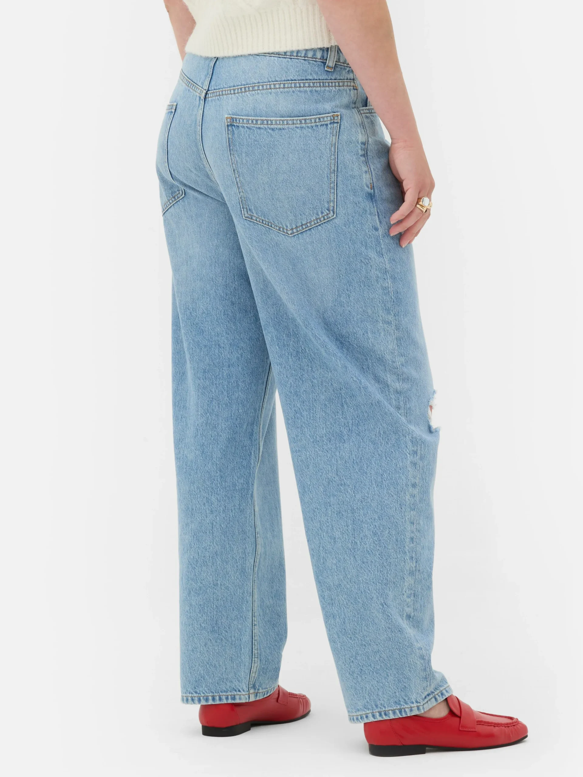 Clearance Zerrissene „Rita Ora“ Dad-Jeans Damen Jeans