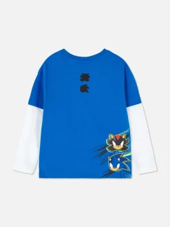 New Zweifarbiges „Sonic The Hedgehog“ T-Shirt Kinder Tops Und T-Shirts