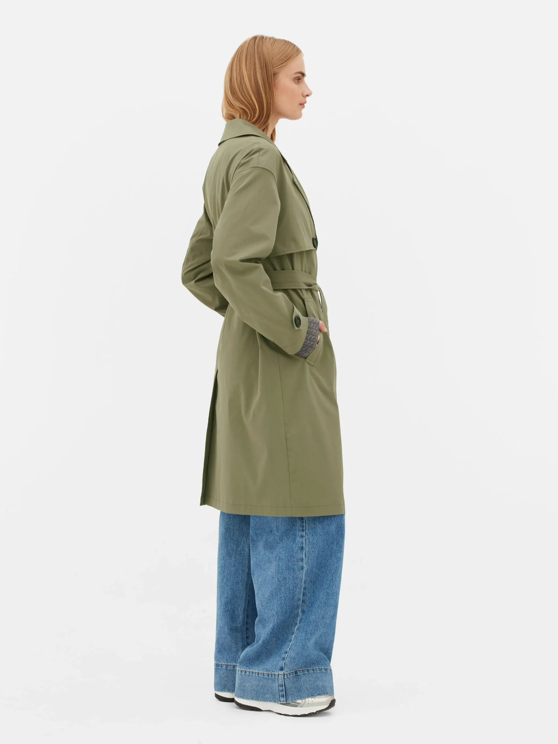Discount Zweireihiger Trenchcoat Mit Gürtel Damen Jacken Und Mäntel